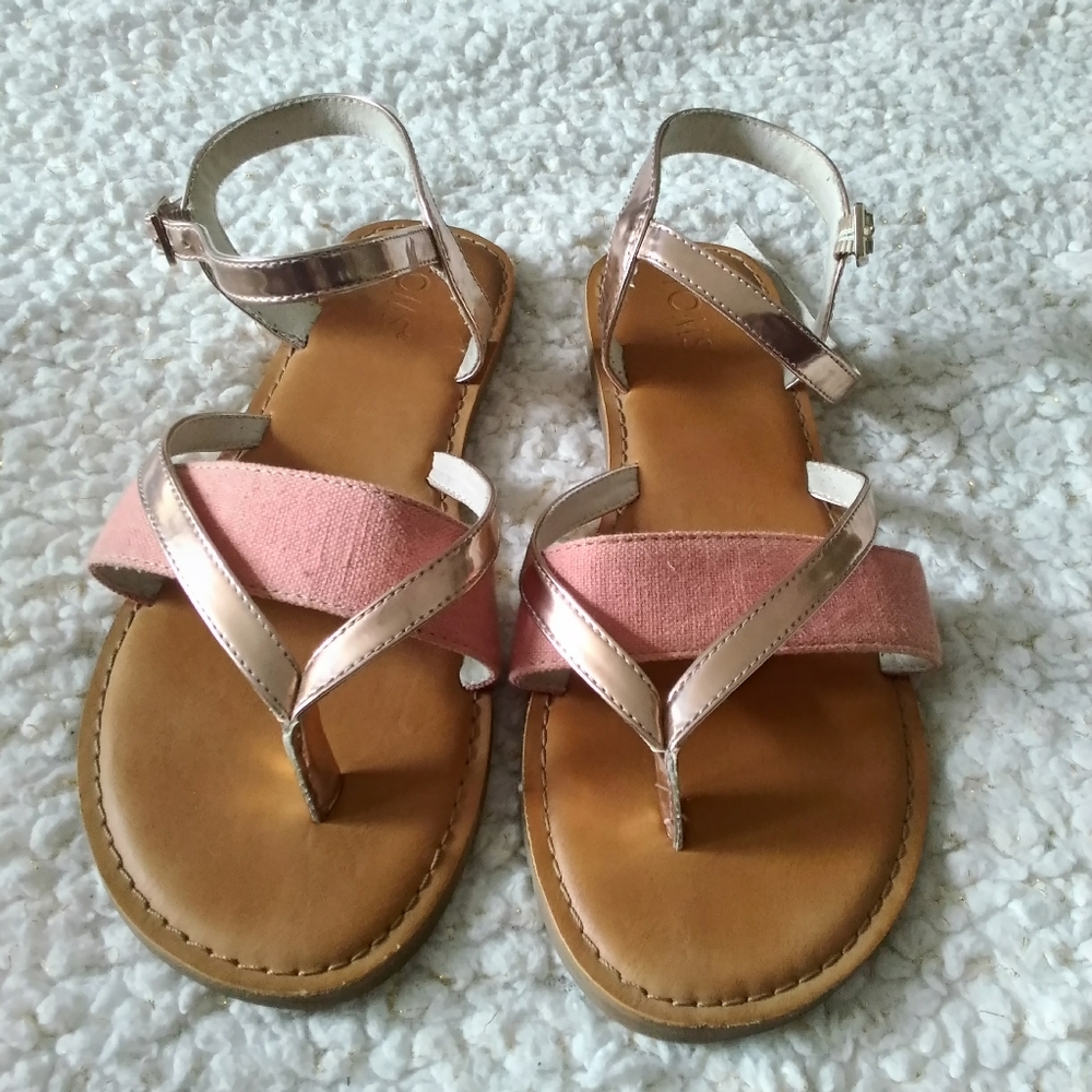 Toms Pink and Gold sandals